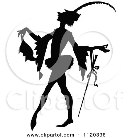 Clipart Of A Silhouetted Actor Or Ballerino - Royalty Free Vector Illustration by Prawny Vintage
