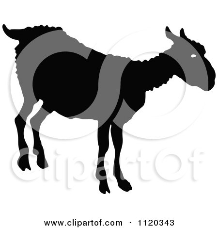 Clipart Of A Silhouetted Lamb - Royalty Free Vector Illustration by Prawny Vintage