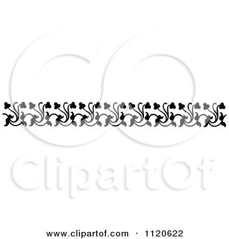 Clipart Of A Retro Vintage Black And White Floral Border 8 - Royalty Free Vector Illustration by Prawny Vintage