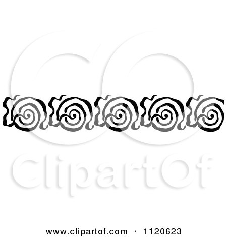Clipart Of A Retro Vintage Black And White Swirl Border 2 - Royalty Free Vector Illustration by Prawny Vintage