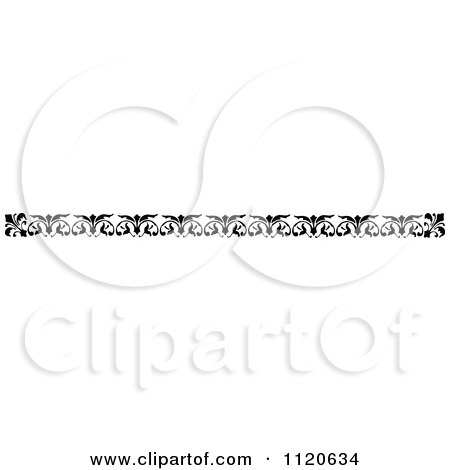Clipart Of A Retro Vintage Black And White Floral Border 6 - Royalty Free Vector Illustration by Prawny Vintage