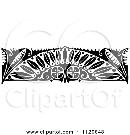 Clipart Of A Retro Vintage Black And White Art Deco Border 1 - Royalty Free Vector Illustration by Prawny Vintage