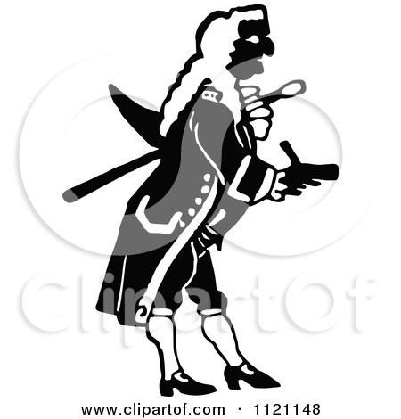 Clipart Of A Retro Vintage Black And White Actor In A Captain Uniform - Royalty Free Vector Illustration by Prawny Vintage