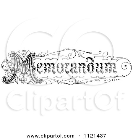 Clipart Of Retro Vintage Black And White Memorandum Text 1 - Royalty Free Vector Illustration by Prawny Vintage