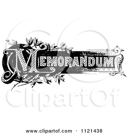 Clipart Of Retro Vintage Black And White Memorandum Text 2 - Royalty Free Vector Illustration by Prawny Vintage