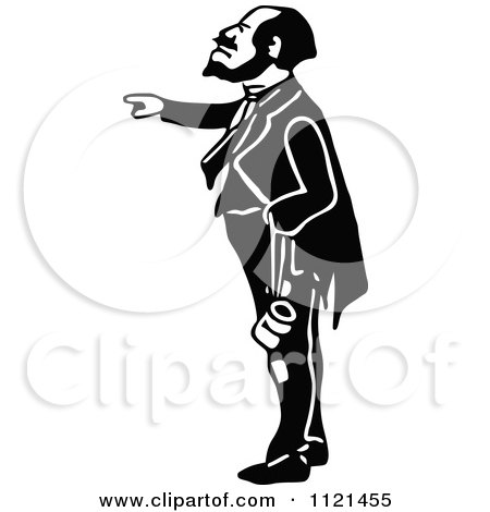 Clipart Of A Retro Vintage Black And White Hobo Man 6 - Royalty Free Vector Illustration by Prawny Vintage
