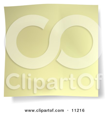 Blank Yellow Sticky Note Clipart Illustration by Leo Blanchette