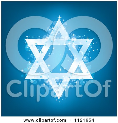 Clipart Of A Sparkly Blue Hanukkah Star Of David - Royalty Free Vector Illustration by Amanda Kate