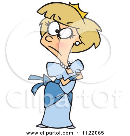 Cartoon Of An Irritated Princess - Royalty Free Vector Clipart by toonaday