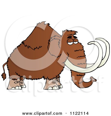 Cartoon Of A Wooly Mammoth - Royalty Free Vector Clipart by Hit Toon