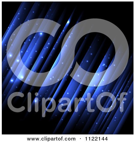 Clipart Of A Magical Blue Background With Streaks Of Light - Royalty Free Vector Illustration by KJ Pargeter