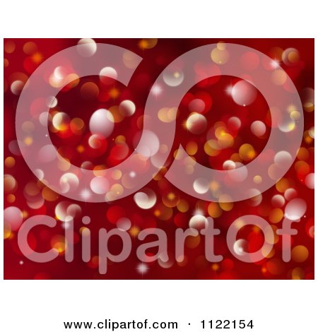 Clipart Of A Red Sparkly Bokeh Light Christmas Background - Royalty Free CGI Illustration by KJ Pargeter