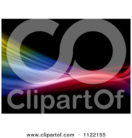 Clipart Of Colorful Smooth Waves On Black - Royalty Free CGI Illustration by KJ Pargeter