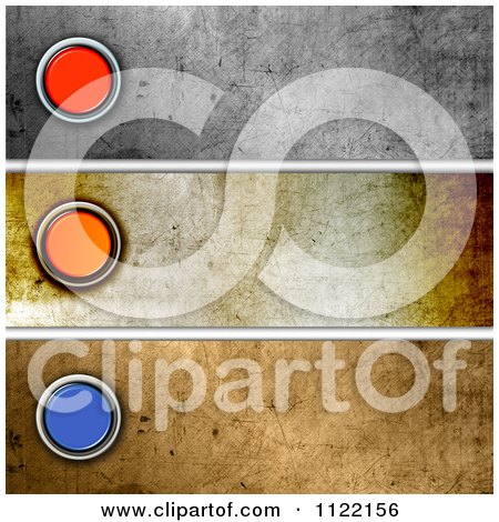Clipart Of Grungy Button Website Banners - Royalty Free CGI Illustration by KJ Pargeter