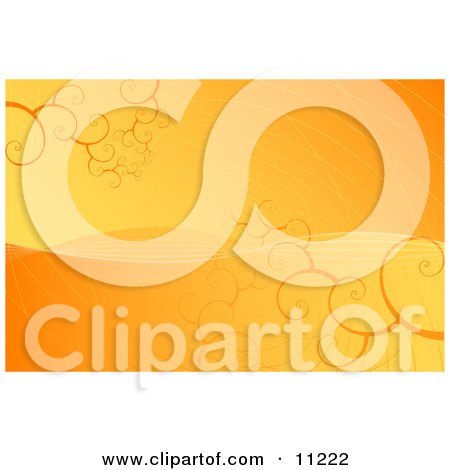 Orange and Yellow Spiraling Vortex Background Clipart Illustration by Leo Blanchette