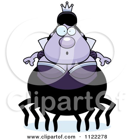 Cartoon Of A Surprised Chubby Spider Queen - Royalty Free Vector Clipart by Cory Thoman