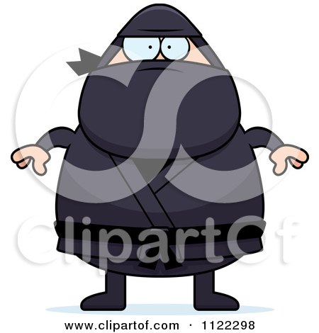 Cartoon Of A Chubby Ninja Man - Royalty Free Vector Clipart by Cory Thoman