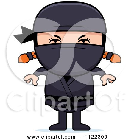 Cartoon Of A Red Haired Ninja Girl - Royalty Free Vector Clipart by Cory Thoman