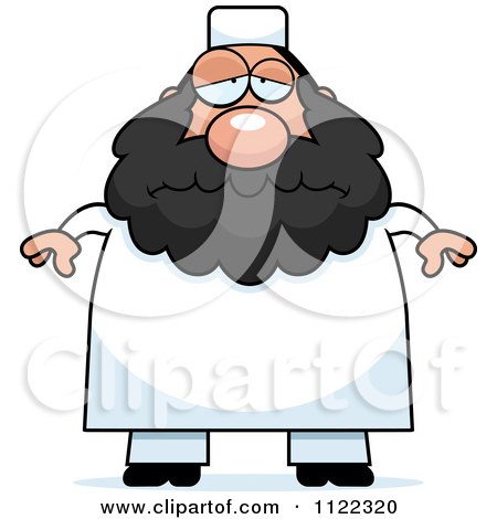 Cartoon Of A Depressed Chubby Muslim Man - Royalty Free Vector Clipart by Cory Thoman