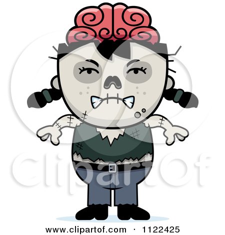 Cartoon Of An Angry Zombie Girl - Royalty Free Vector Clipart by Cory Thoman