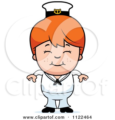 Cartoon Of A Happy Red Haired Sailor Boy - Royalty Free Vector Clipart by Cory Thoman