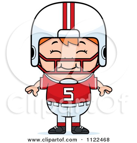 Cartoon Of A Happy Red Haired Football Player Boy - Royalty Free Vector Clipart by Cory Thoman