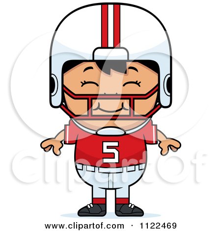Cartoon Of A Happy Asian Football Player Boy - Royalty Free Vector Clipart by Cory Thoman