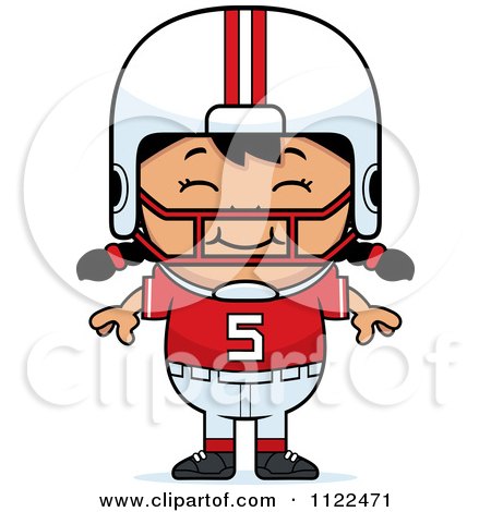 Cartoon Of A Happy Asian Football Player Girl - Royalty Free Vector Clipart by Cory Thoman