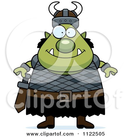 Cartoon Of A Chubby Ogre Man - Royalty Free Vector Clipart by Cory Thoman