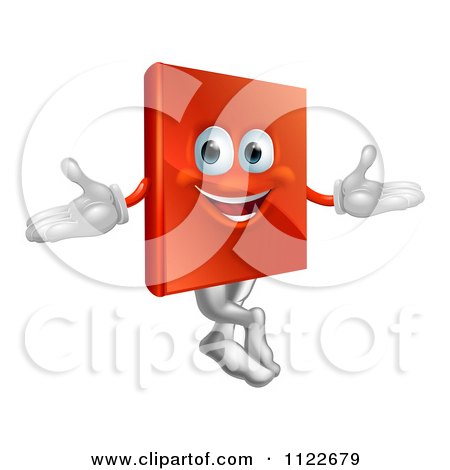 Clipart Of A Happy Book Mascot - Royalty Free Vector Illustration by AtStockIllustration