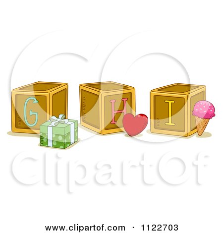 Cartoon Of Alphabet Letter Abc Blocks G H And I - Royalty Free Vector Clipart by BNP Design Studio