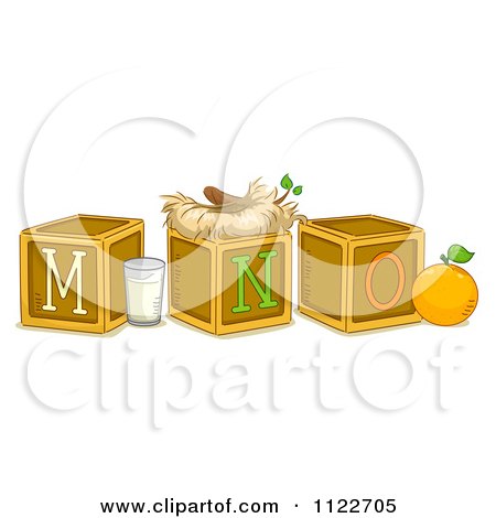Cartoon Of Alphabet Letter Abc Blocks M N And O - Royalty Free Vector Clipart by BNP Design Studio