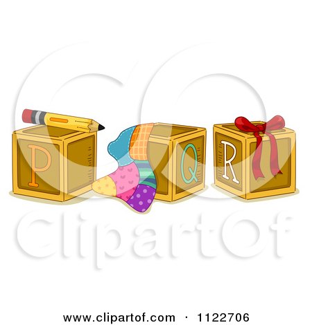 Cartoon Of Alphabet Letter Abc Blocks P Q And R - Royalty Free Vector Clipart by BNP Design Studio