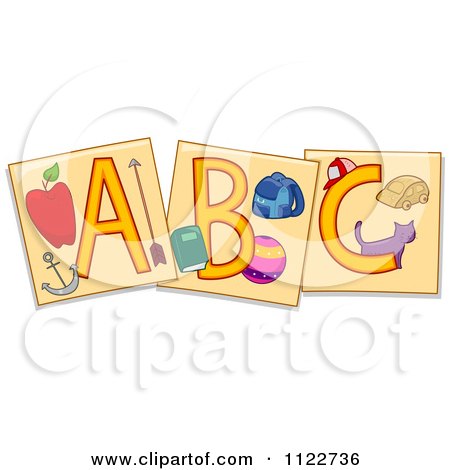 Cartoon Of Educational Abc Letter Flash Cards - Royalty Free Vector Clipart by BNP Design Studio
