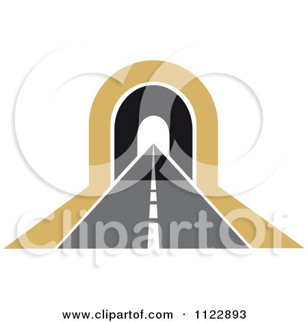 Clipart Of A Road And Tunnel - Royalty Free Vector Illustration by Vector Tradition SM
