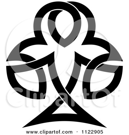Clipart Of A Black Club Celtic Knot Poker Playing Card Symbol - Royalty Free Vector Illustration by Vector Tradition SM