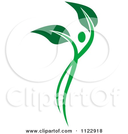 Clipart Of A Green Leaf Person 8 - Royalty Free Vector Illustration by Vector Tradition SM