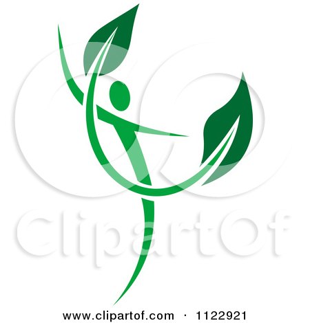 Clipart Of A Green Leaf Person 5 - Royalty Free Vector Illustration by Vector Tradition SM