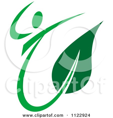 Clipart Of A Green Leaf Person 3 - Royalty Free Vector Illustration by Vector Tradition SM