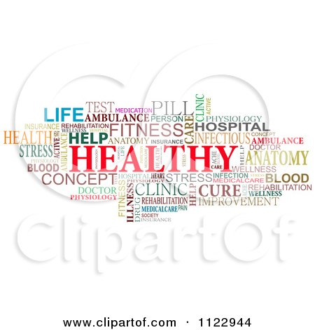 Fitness and healthy exercise word Royalty Free Vector Image