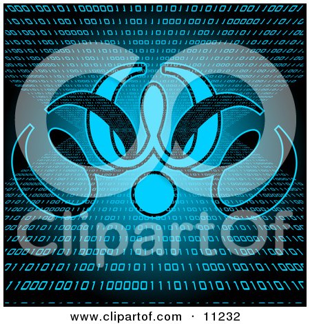 WWW Floating in Cyberspace With Binary Code Background Clipart Illustration by Leo Blanchette