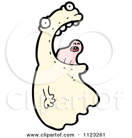 Fantasy Cartoon Of A Ghost - Royalty Free Vector Clipart by lineartestpilot
