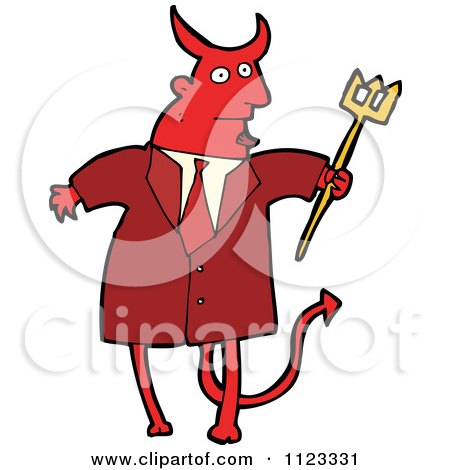 Fantasy Cartoon Of A Red Devil Monster 11 - Royalty Free Vector Clipart by lineartestpilot