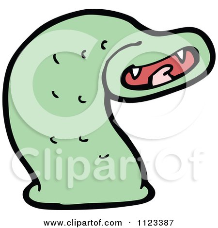 Fantasy Cartoon Of A Green Leech Worm 1 - Royalty Free Vector Clipart by lineartestpilot