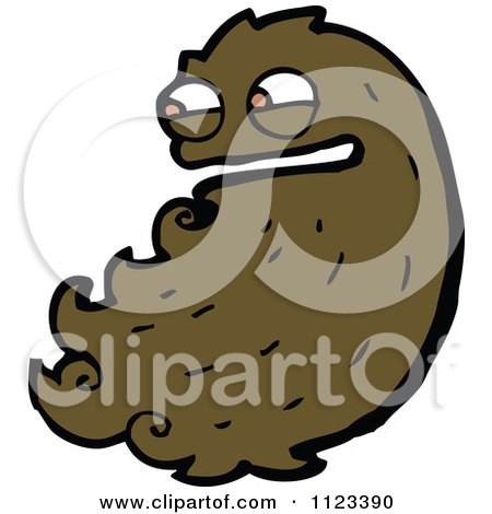 Fantasy Cartoon Of A Brown Hairy Halloween Monster - Royalty Free Vector Clipart by lineartestpilot