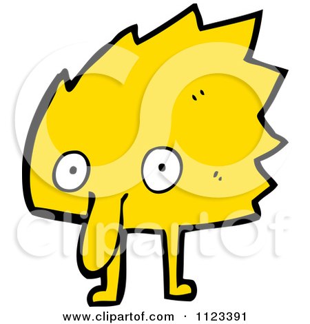 Fantasy Cartoon Of A Yellow Monster Or Alien - Royalty Free Vector Clipart by lineartestpilot
