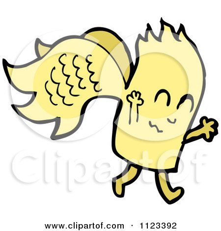 Fantasy Cartoon Of A Yellow Angel - Royalty Free Vector Clipart by lineartestpilot