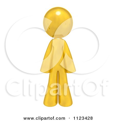 Clipart Of A 3d Gold Man - Royalty Free CGI Illustration by Leo Blanchette