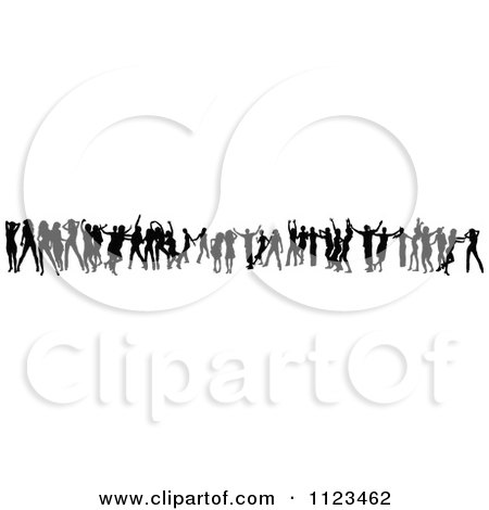 Clipart Of A Silhouetted Crowd Of Dancers 21 - Royalty Free Vector Illustration by dero