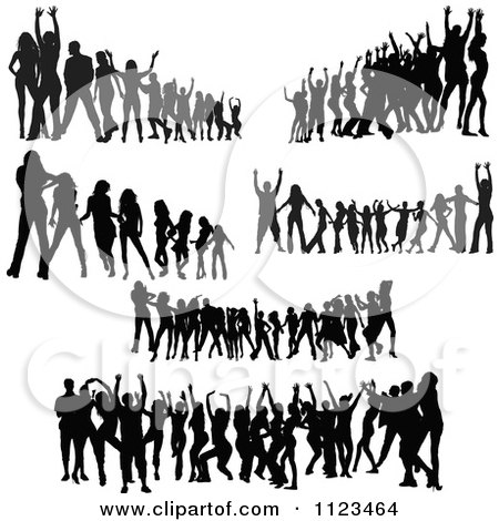 Clipart Of Silhouetted Dancers 6 - Royalty Free Vector Illustration by dero